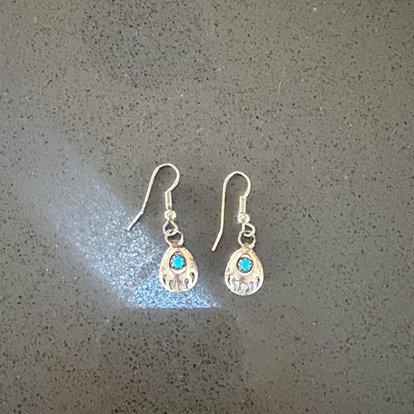 Jewelry - Silver and Turquoise Drop Earrings